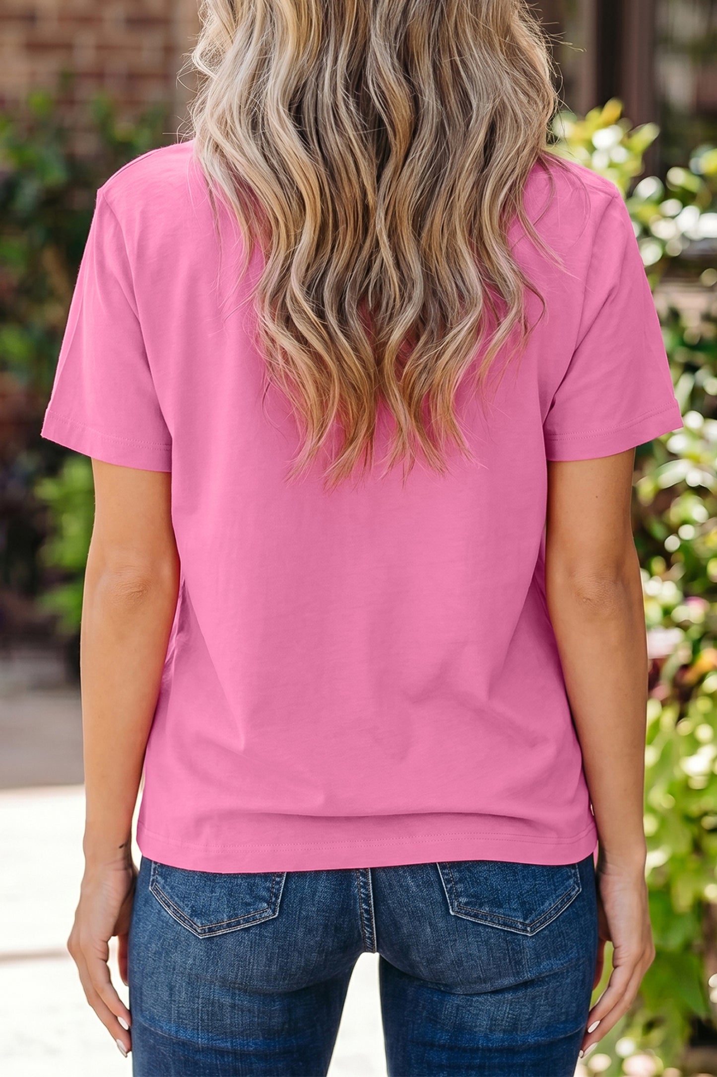 Beau Blue Solid Color High Neck Oversize Tee