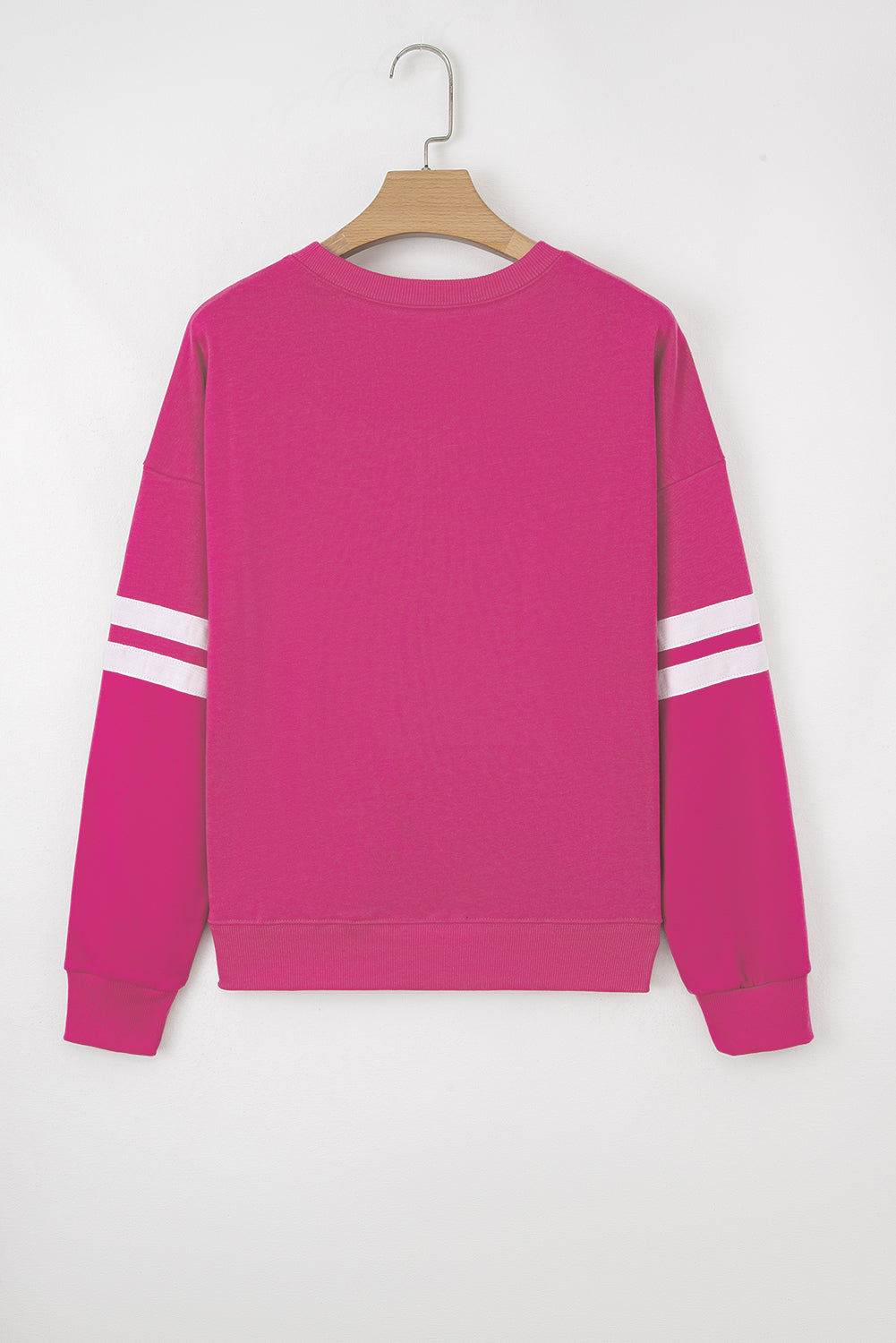 Coffee Varsity Striped Detail Drop Shoulder Oversized Sweatshirt