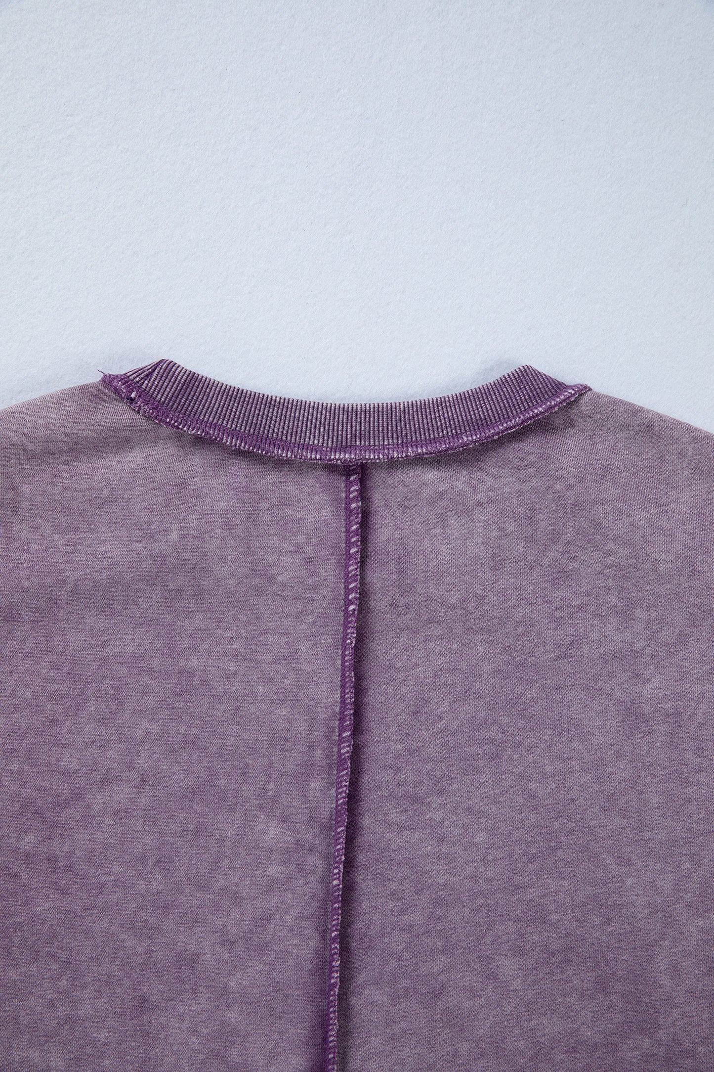 Valerian Mineral Wash Exposed Seam Side Slit Sweatshirt