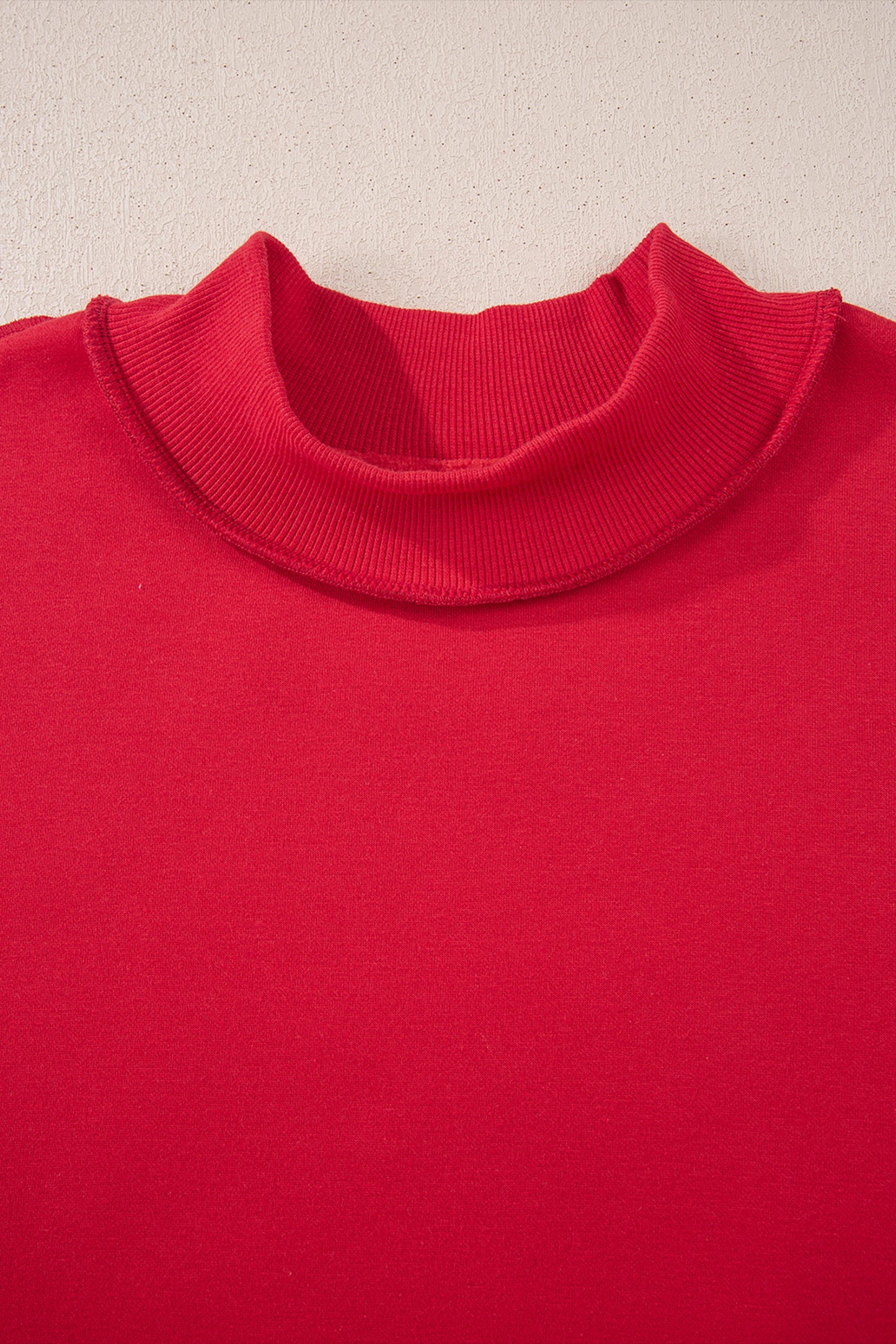 Dark Blue Oversize Drop Shoulder Reversible Mock Neck Sweatshirt