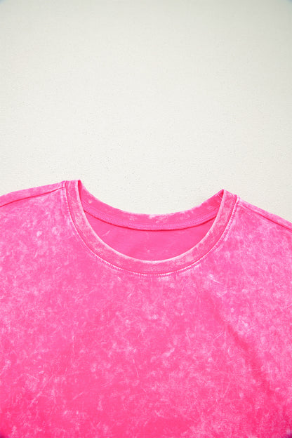 Rose Red Mineral Wash Cotton Short Set