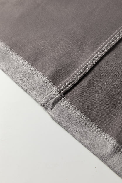 Gray Cropped Fringe Faux Suede Jacket