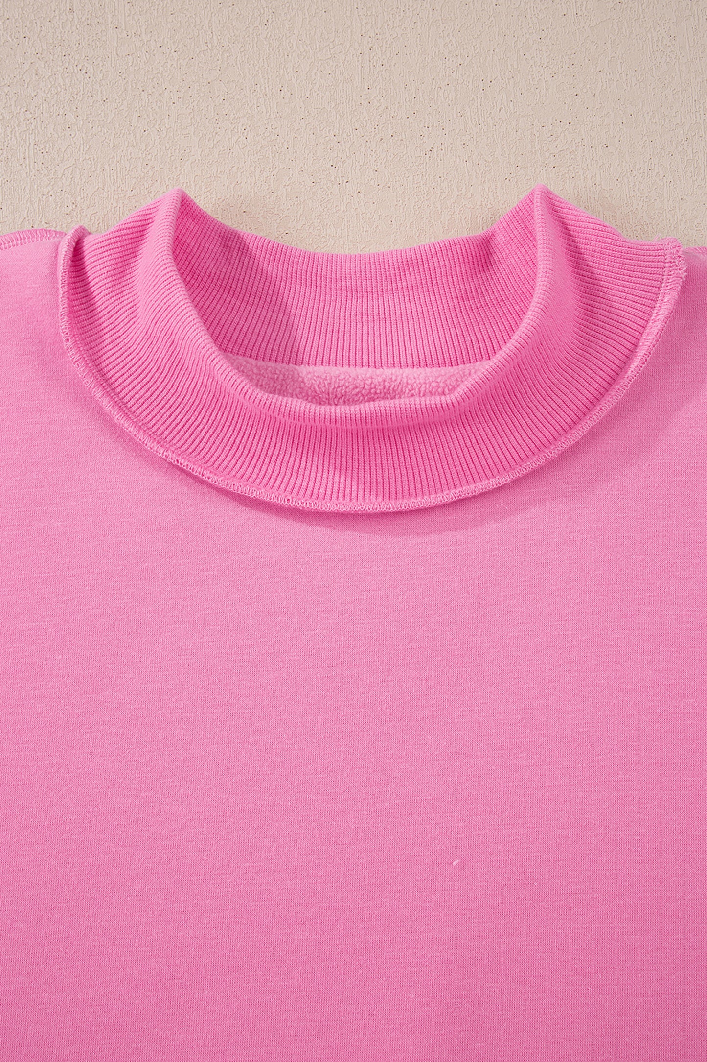 Dark Blue Oversize Drop Shoulder Reversible Mock Neck Sweatshirt